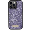 GUESS GUHCP15LPFGSBSP IPHONE 15 PRO 6.1" FIOLETOWY/PURPLE HARDCASE RHINESTONE METAL LOGO