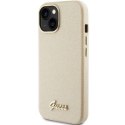 GUESS GUHCP15SPGMCSD IPHONE 15 / 14 / 13 6.1" ZŁOTY/LIGHT GOLD HARDCASE GLITTER GLOSSY SCRIPT