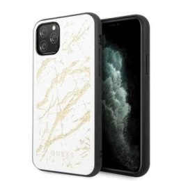 GUESS GUHCN58MGGWH IPHONE 11 PRO BIAŁY/WHITE HARD CASE GLITTER MARBLE GLASS