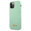 GUESS GUHCP12MLSLMGGN IPHONE 12/12 PRO 6,1" ZIELONY/GREEN HARDCASE METAL LOGO SCRIPT