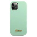 GUESS GUHCP12MLSLMGGN IPHONE 12/12 PRO 6,1" ZIELONY/GREEN HARDCASE METAL LOGO SCRIPT