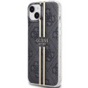 GUESS GUHCP15SH4PSEGK IPHONE 15 / 14 / 13 6.1" CZARNY/BLACK HARDCASE IML 4G GOLD STRIPE