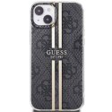 GUESS GUHCP15SH4PSEGK IPHONE 15 / 14 / 13 6.1" CZARNY/BLACK HARDCASE IML 4G GOLD STRIPE