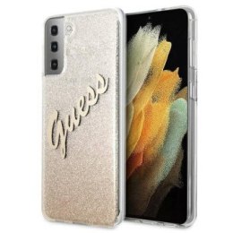 GUESS GUHCS21MPCUGLSGO S21+ G996 ZŁOTY/GOLD HARDCASE GLITTER GRADIENT SCRIPT