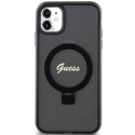 GUESS GUHMN61HRSGSK IPHONE 11 / XR 6.1" CZARNY/BLACK HARDCASE RING STAND SCRIPT GLITTER MAGSAFE