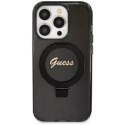 GUESS GUHMP13LHRSGSK IPHONE 13 PRO / 13 6.1" CZARNY/BLACK HARDCASE RING STAND SCRIPT GLITTER MAGSAFE