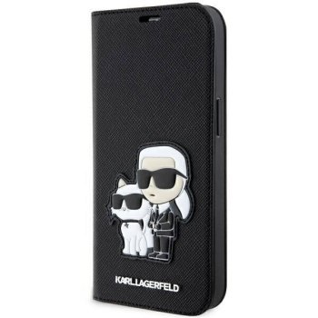 KARL LAGERFELD KLBKP14LSANKCPK IPHONE 14 PRO 6.1" BOOKCASE CZARNY/BLACK SAFFIANO KARL & CHOUPETTE