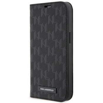 KARL LAGERFELD KLBKP14SSAKLHPK IPHONE 14 / 15 / 13 6.1" BOOKCASE CZARNY/BLACK SAFFIANO MONOGRAM