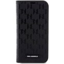 KARL LAGERFELD KLBKP14SSAKLHPK IPHONE 14 / 15 / 13 6.1" BOOKCASE CZARNY/BLACK SAFFIANO MONOGRAM