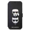 KARL LAGERFELD KLFLBKP12SSAKICKCBK IPHONE 12 MINI 5,4" CZARNY/BLACK BOOK SAFFIANO KARL & CHOUPETTE