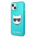 KARL LAGERFELD KLHCP13SCHTRB IPHONE 13 MINI 5,4" NIEBIESKI/BLUE HARDCASE GLITTER CHOUPETTE FLUO