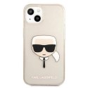 KARL LAGERFELD KLHCP13SKHTUGLGO IPHONE 13 MINI 5,4" ZŁOTY/GOLD HARDCASE GLITTER KARL`S HEAD