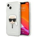 KARL LAGERFELD KLHCP13SKHTUGLS IPHONE 13 MINI 5,4" SREBRNY/SILVER HARDCASE GLITTER KARL`S HEAD