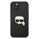 KARL LAGERFELD KLHCP13SPKMK IPHONE 13 MINI 5,4" CZARNY/BLACK HARDCASE LEATHER IKONIK KARL`S HEAD METAL