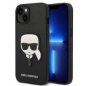 KARL LAGERFELD KLHCP14MSAPKHK IPHONE 14 PLUS / 15 PLUS 6,7" CZARNY/BLACK HARDCASE SAFFIANO KARL`S HEAD PATCH