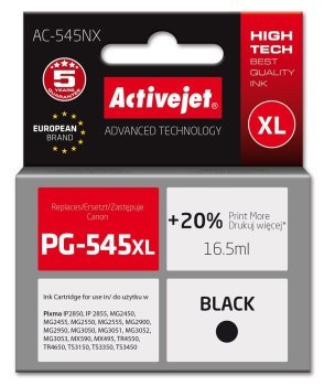 Activejet AC-545NX Tusz (zamiennik Canon PG-545XL; Supreme; 16 5ml; Black)