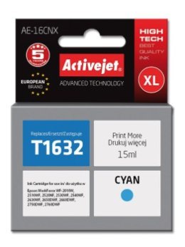 Tusz Activejet AE-16CNX (zamiennik Epson 16XL T1632; Supreme; 15 ml; niebieski)