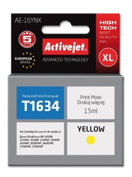 Tusz Activejet AE-16YNX (zamiennik Epson 16XL T1634; Supreme; 15 ml; żółty)