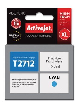 Tusz Activejet AE-27CNX (zamiennik Epson 27XL T2712; Supreme; 18 ml; niebieski)