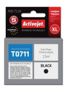 Tusz Activejet AEB-711N (zamiennik Epson T0711 T0891 T1001; Supreme; 15 ml; czarny)