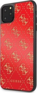 Guess 4G Double Layer Glitter Case - Etui iPhone 11 Pro Max (Red)