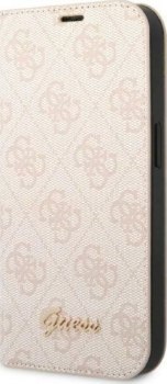 Guess 4G Metal Camera Outline Booktype Case - Etui iPhone 14 Plus (różowy)