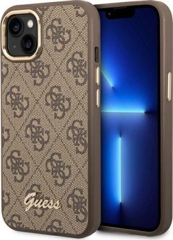 Guess 4G Metal Camera Outline Case - Etui iPhone 14 Plus (Brązowy)