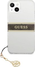 Guess 4G Stripe Brown Charm do iPhone 13 mini (przezroczysty)