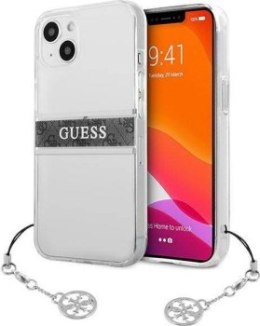 Guess 4G Stripe Grey Charm do iPhone 13 mini (przezroczysty)