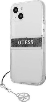 Guess 4G Stripe Grey Charm do iPhone 13 mini (przezroczysty)