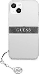 Guess 4G Stripe Grey Charm do iPhone 13 mini (przezroczysty)