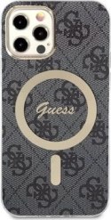 Guess Bundle Pack MagSafe 4G - Zestaw etui + ładowarka MagSafe iPhone 12 / iPhone 12 Pro (czarny/złoty)