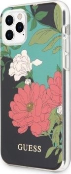 Guess Flower Shiny Collection N1 - Etui iPhone 11 Pro Max (Black)