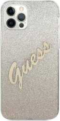 Guess Glitter Gradient Script - Etui iPhone 12 Pro Max (złoty)