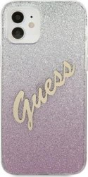 Guess Glitter Gradient Script do iPhone 12 mini (różowy)