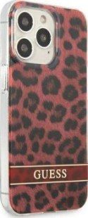 Guess Leopard Electro Stripe do iPhone 13 Pro (czerwony)