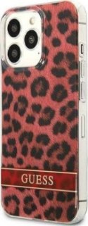 Guess Leopard Electro Stripe do iPhone 13 Pro (czerwony)