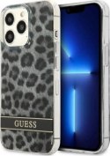 Guess Leopard Electro Stripe do iPhone 13 Pro (szary)