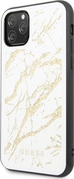 Guess Marble Glass Gold Glitter - Etui iPhone 11 Pro Max (biały)