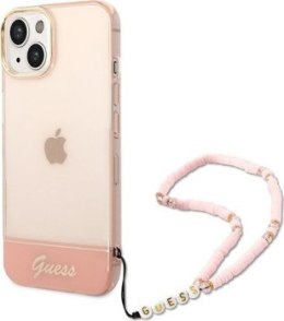 Guess Translucent Pearl Strap do iPhone 14 Plus (różowy)