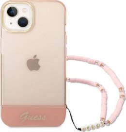 Guess Translucent Pearl Strap do iPhone 14 Plus (różowy)