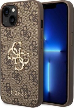 Guess 4G Big Metal Logo iPhone 14 brązowy