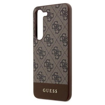 Guess 4G Bottom Stripe Metal Logo Collection - Etui Samsung Galaxy S24 (brązowy)