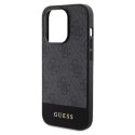 Guess 4G Bottom Stripe Metal Logo Collection - Etui iPhone 15 Pro (szary)