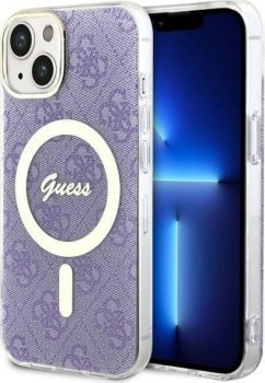 Guess 4G MagSafe - Etui iPhone 14 Plus (Purpurowy)