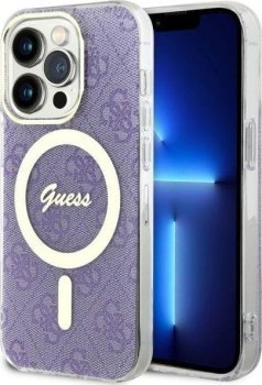 Guess 4G MagSafe - Etui iPhone 14 Pro (Purpurowy)