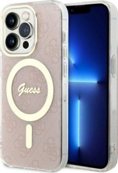 Guess 4G MagSafe - Etui iPhone 14 Pro (Różowy)