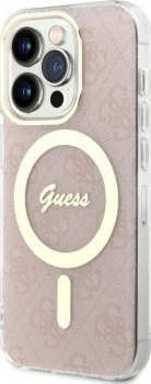 Guess 4G MagSafe - Etui iPhone 14 Pro (Różowy)