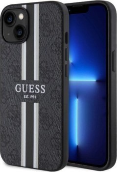 Guess 4G Printed Stripes MagSafe - Etui iPhone 14 (Czarny)