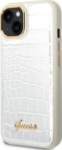 Guess Croco Collection do iPhone 14 Plus (srebrny)